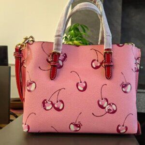 Coach Pink Cherry Print Tote Bag